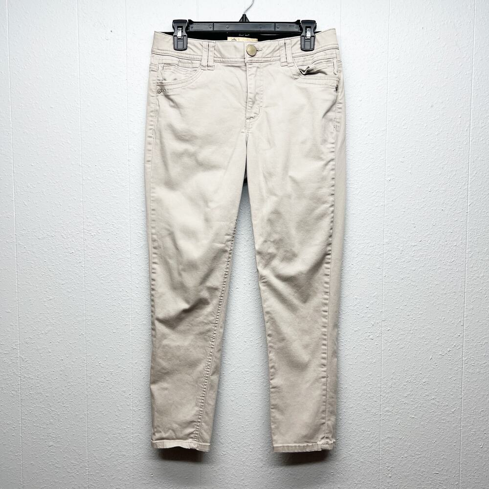 Democracy "Ab" Technology Beige Pants Womens 8 Casual Workwear Cotton Stretch